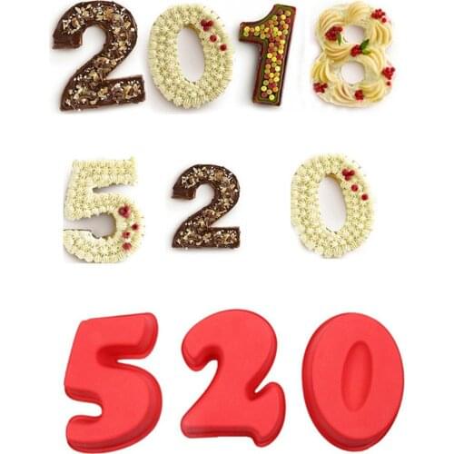 0/1/2/3/4/5/6/7/8 Large Silicone Number DIY Cake Mould Birthday Baking Mold Tool Number Cake Mold Baking Mold for Birthday Cake