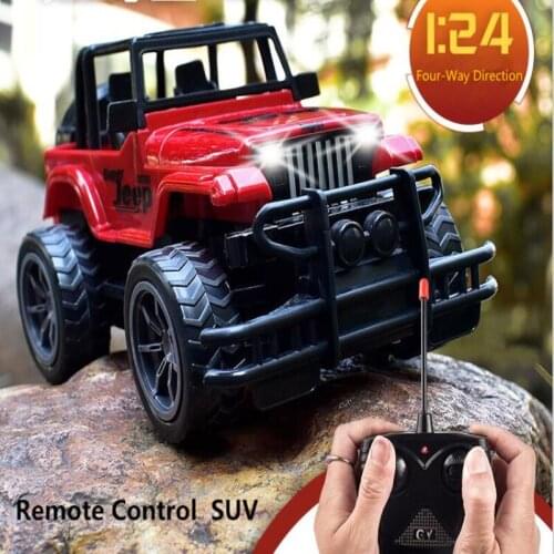 1:24 Big wheel Remote Control Off-Road Vehicle Four-Way Remote Control Racing Car Dazzling Lighting Resistant Bump