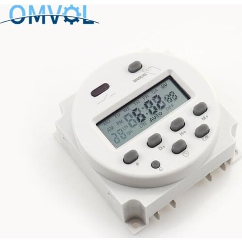 1PC Manufacturer stable CN101A AC DC 12V Round Digital LCD Power Timer Weekly Programmable Electronic Time Relay Switch CN101