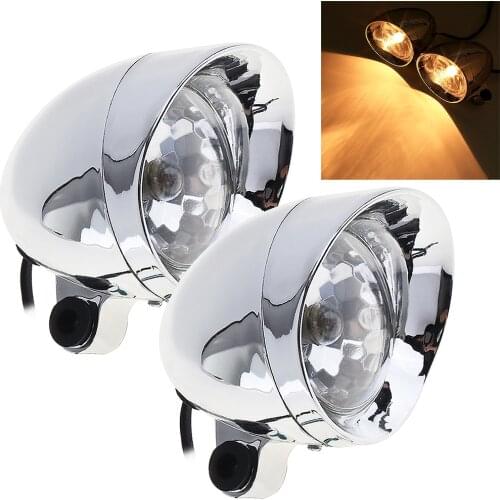 2pcs 10W Universal Motorcycle Headlights Motorbike Retro Bullet Fog Light Auxiliary Light Motorcycle Motorbike Accessories
