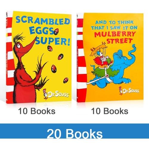 20 books SCRAMBLED EGGS SUPER / AND TO THINK THAT I SAW IT ON MULBERRY STREET Dr.Seuss Series Child Picture Story English Books
