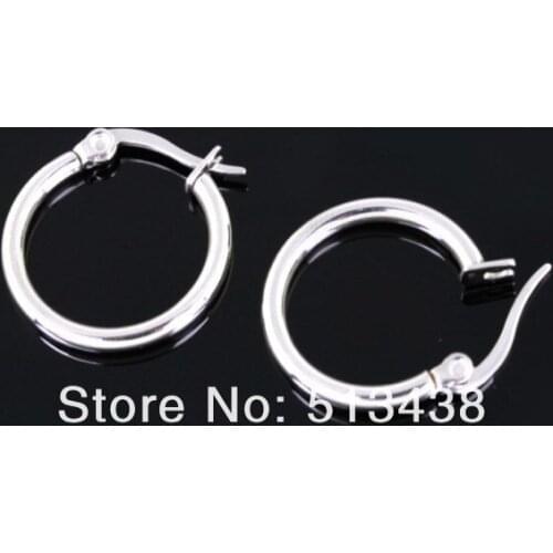5pair lot in stock new design 100% Stainless Steel fashion 20MM round shape hoop Earring jewelry gifts