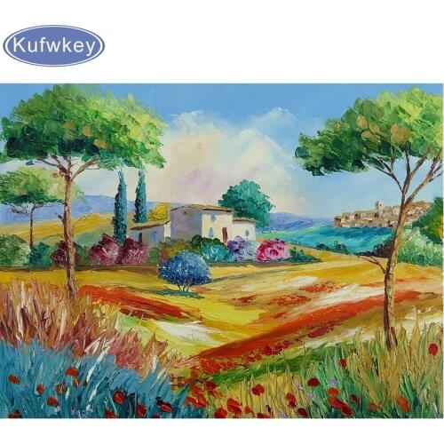 5D Diamond Painting house landscape Home Decor Needlework Crafts Gift DIY Full Diamond Mosaic Embroidery summer flower Painting