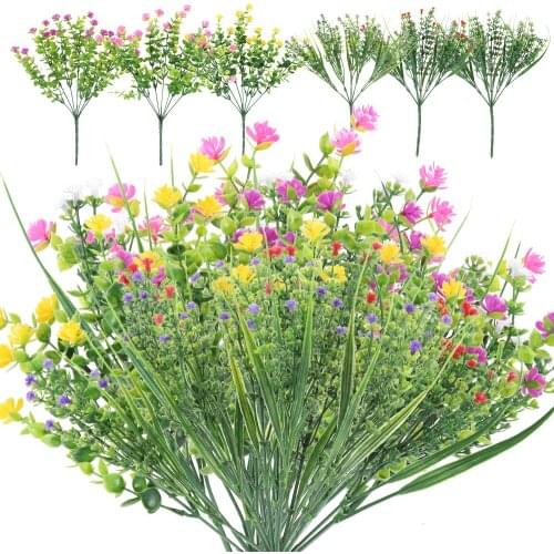 6pcs Yellow Purple White Provence Little Flowers DIY Gypsophila Simulation Artificial Fake Flower Wedding Home Garden Decoration