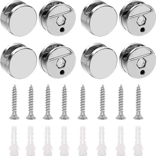 8 Pcs Mirror Clip Set Mirror Holder Clips Zinc Alloy Mirror Holders for Walls Fixed Fitting for 3-5mm Thick Mirror