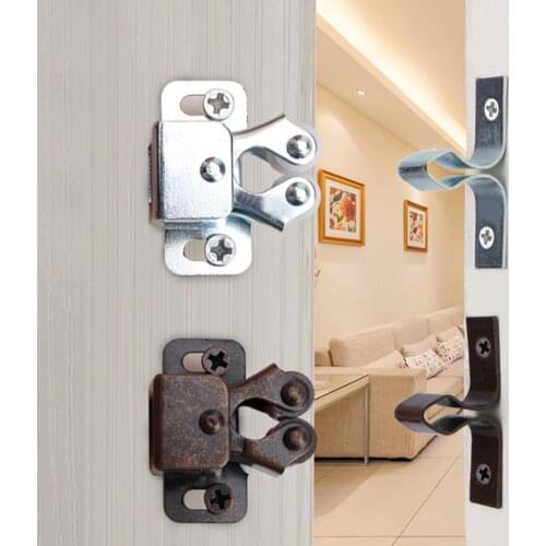 8pcs Catch Stop Fittings Buffer With Screws Cabinet Door Magnets Double Roller Latch Closer Damper Wardrobe Hardware Furniture