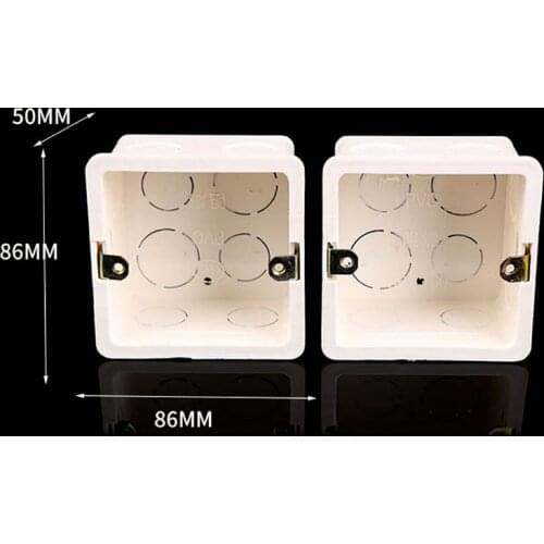 86X86 PVC Junction Box Wall Mount Cassette For Switch Socket Base Switch Bottom Box Electrical Box Accessories
