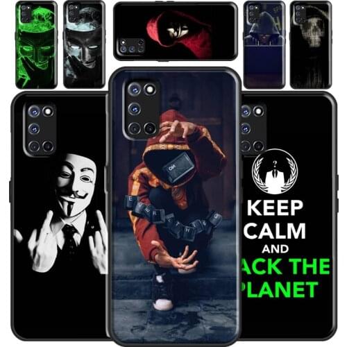 Hacker Anonymous Phone Case For OPPO A5 A9 A31 A53 2020 A5S A3S A1K A15 A52 A72 A91 F5 F7 Reno 2 Z 4 Pro