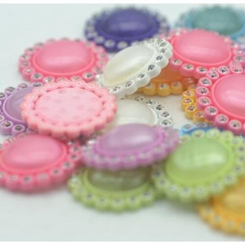 Free Shipping 25mm Round Mixed Colors 50pcs/pack Cabochon Embelishment Parts
