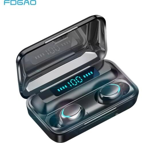 Wireless Earphone Bluetooth V5.0 TWS Waterproof Bluetooth headphone LED Display With 2000mAh Power Bank Headset With Microphone