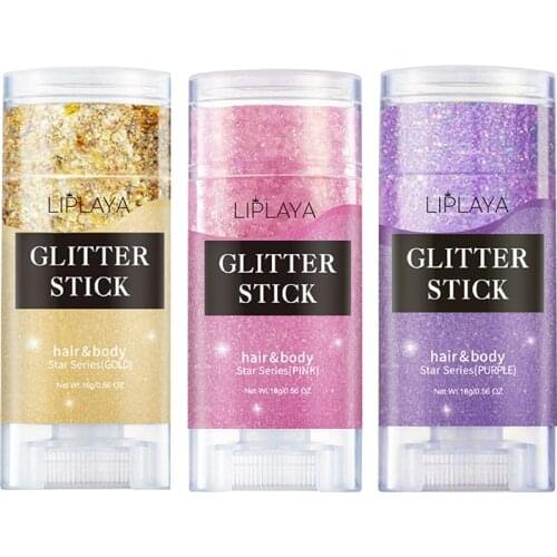 16g Face Body Glitter Paste Cream Highlighter Gel Stick Paint Makeup Body Painting Glitter Gel Festival Party Decoration