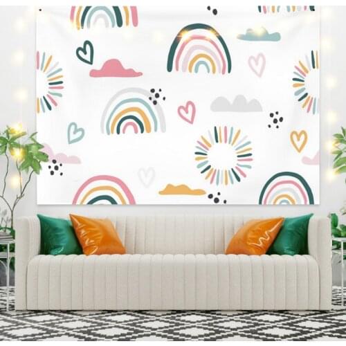 Cartoon Tapestry Color Rainbow Printing for Livingroom Photography Wall Decor