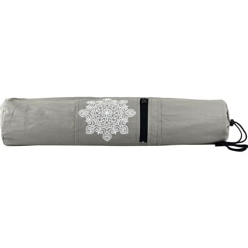 Flower Printed Canvas Yoga Mat Bag with Zipper Fashion Single Shoulder Bag Durable Sports Bag for Gym Sports
