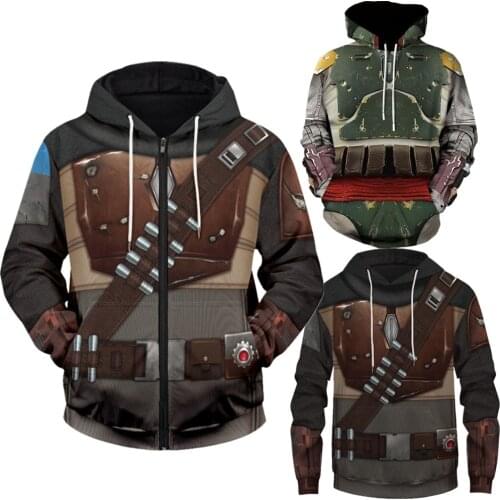 Jango Fett Cosplay Sith Trooper Costume Sweatshirt Zipper Hoodie Unisex Jacket Coat