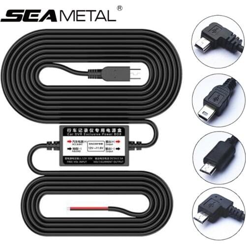 12V to 5V Dash Cam Cable Buck Line 3.2 Meter Power Cable for 24H Parking Monitor Mini-USB/Micro-USB DVR Charger Charging Line