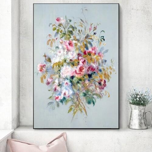 Bouquet Of Roses Flowers blossom Oil Painting On Canvas Wall Art Poster And Prints Home Decor Picture For Living Room Cuadros