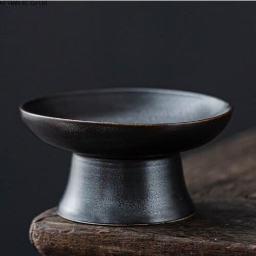 Japanese-style Ceramic High-leg Plate Mini Small Fruit Snack Plate Home Countertop Dessert Cake Set Salad Bowl Kitchen Utensils