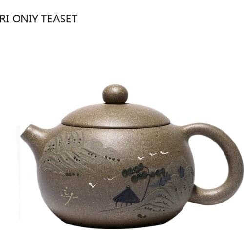 260ml Chinese Yixing Purple Clay Teapots Handmade Raw Ore Xishi Tea Pot Household Zisha Filter Kettle Tea Ceremony Supplies