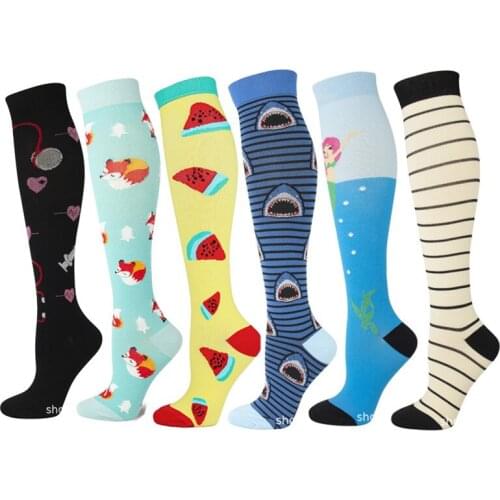 Compression Stocking Running Sport Socks Knee High Varicose Veins Blood Circulation Pressure Edema Compression Socks Long Socks