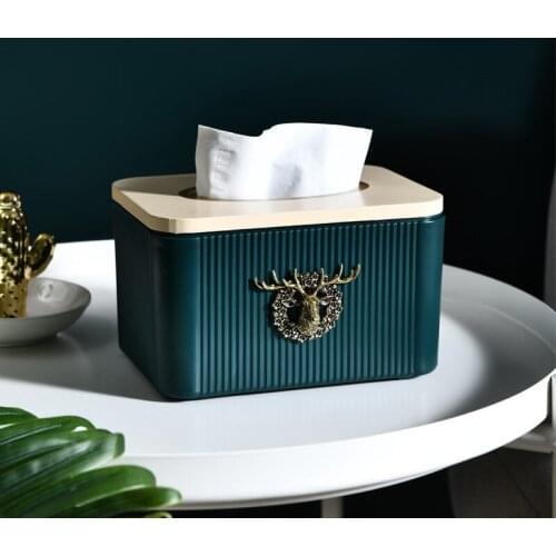 Nordic Elk Tissue Box Home Decoration Ornaments Desktop Storage Box Napkin Holder for Living Room Bedroom Car