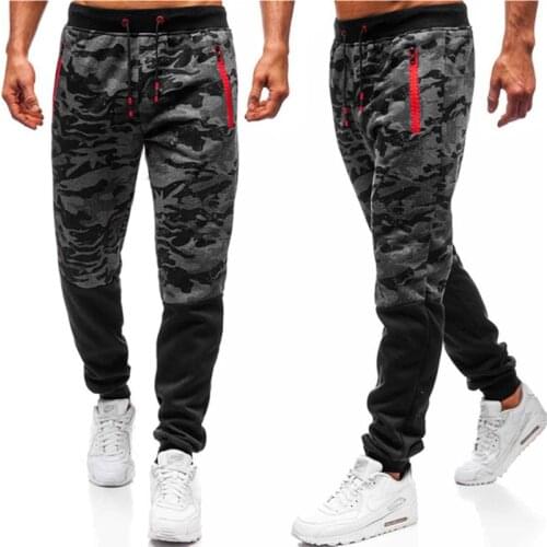 2021 classic style mens jogging pants business casual stretch slim fashion sports trousers color zipper pocket trousers men