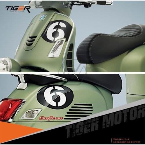 Scooter Number 6 Sticker for Piaggio Vespa Series 2 Sei Giorni GTS 300 GTS300 GTS300ie Supersport Decals