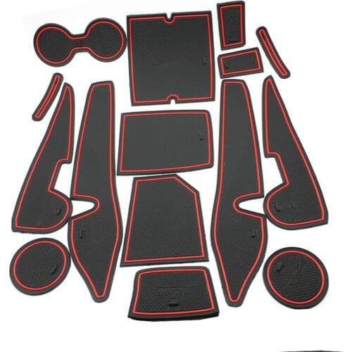 Non-slip Car Door Gate Slot Mats Carpets Position Cup Holder Pads Door Groove Mat For Toyota Corolla 2014 2015 2016 2017