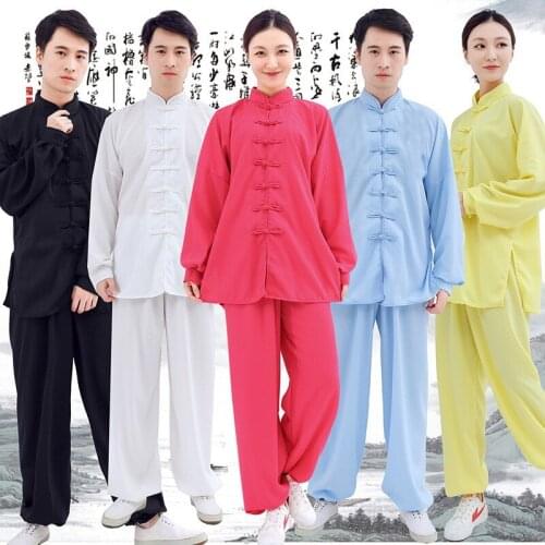 NEW Tai Chi clothing martial arts kung fu clothing cotton and linen training clothes for men and women spring and autumn suits