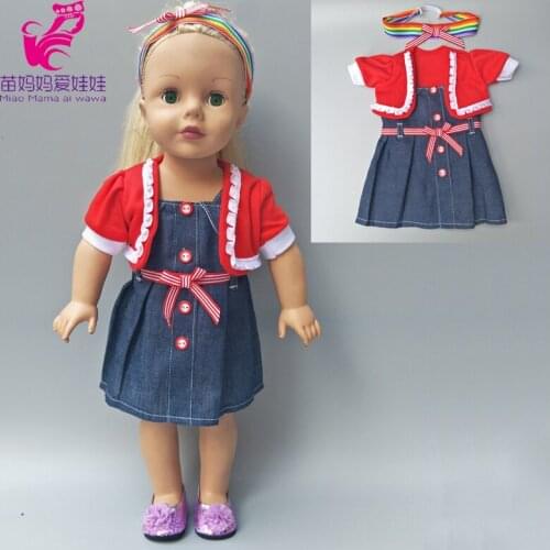 18" Girl Doll Clothes Coat Jeans Dress Fits for 43cm Baby Dolls Toys Outwearing Children Gift