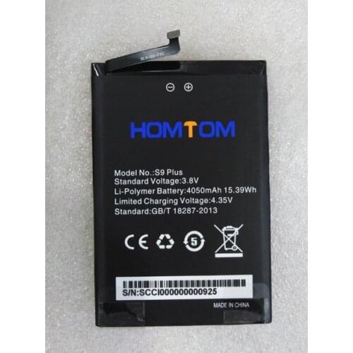 Original homtom s9 plus phone battery 4050mah 3.8V for HOMTOM S9 Plus 5.99" 18:9 HD+ IPS MTK6750T Octa Core