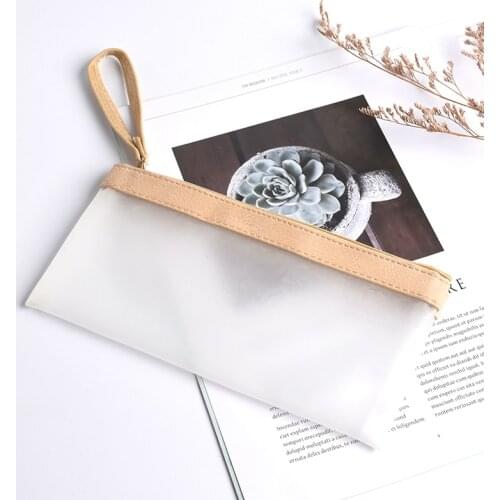 Simplism Style Pencil Pouch Transparent TPU Waterproof Pen Bag Pencil Case Student Stationery Organizer School Office Supplies