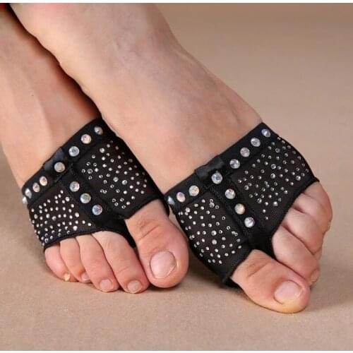 Sequins Heel Protector Professional Ballet Dance Socks 1 Pair Belly Dancing Foot thong Toe Pad Belly Dance Accessories