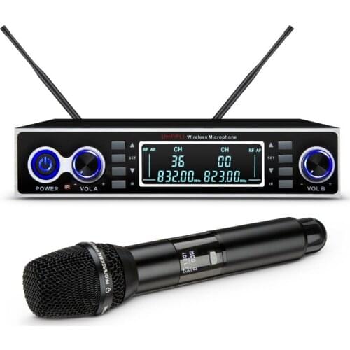Professional 1 Cordless Handheld Mic UHF Frequencies Dynamic Capsule 1 Channels Wireless Microphone for Karaoke System 6600