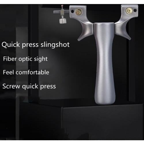 Professional hunting slingshot stainless steel slingshot + aluminum handle with rubber band outdoor shooting hunting equipment