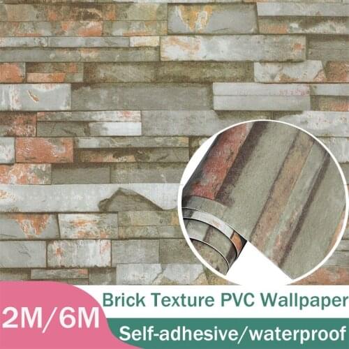 Bluestone Brick Pattern 3D Plane Refurbished and Stick Wallpaper Self-Adhesive Wall Covering Decorative Vintage Home Decorations