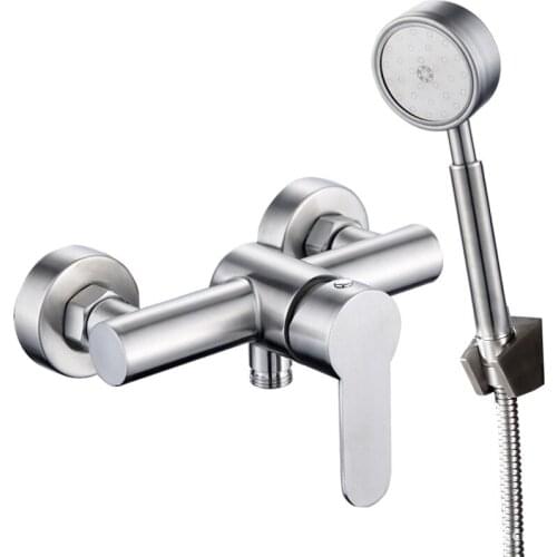 304 Stainless Steel Shower Faucet Bathroom Hot Cold Mixer Water Tap Accessories G1/2in Bathtub Hand Sprayer Bath Shower Set