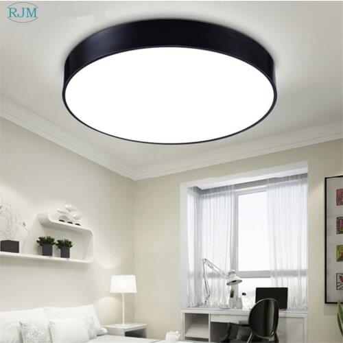 Modern Led Iron Art Round Ceiling Lights Creative Personality Ceiling Lamps Black White for Bedroom Living Room Study Balcony