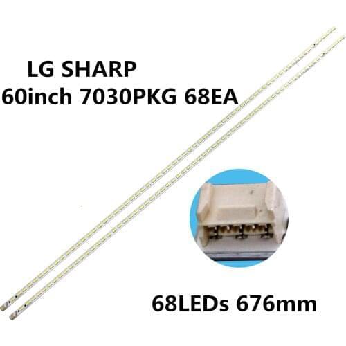 2 Pieces/lot LCD-60LX640A LCD-60LX540 60LX750A LED strip for LG Innotek 60INCH 7030PKG 68EA R L-TYRE REV0.2 120611 68 LEDs 676MM