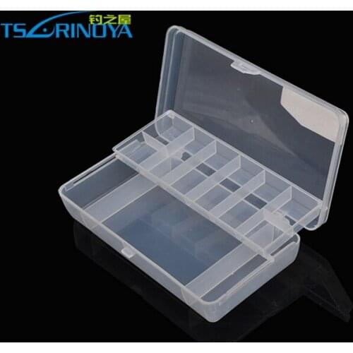 Trulinoya 19.5cm*10cm*4cm 2 Trays 11 Compartments Fish Tackle Box Fishing Lure Storage Box Fishing Accessories Organizer