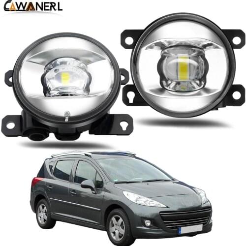 Fog Light Assembly For Peugeot 207 CC SW Hatchback 2006-2012 Car 30W 8000LM LED Lens Fog Lamp Daytime Running Light H11 12V