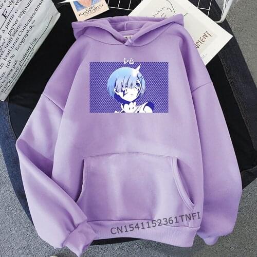 Re Zero Streetwear Men/Women Anime Hoodies Hooded Tops Pullover Coat Clothing Clothes Print Japanese Cosplay Clothes Tees