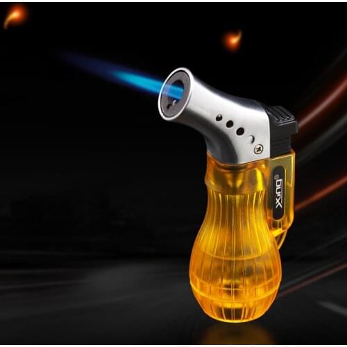 Windproof Lighter Spray Gun Blue Flame Torch Lighter Visible Gas Butane Cigar Lighter Gadget For Mens Gift