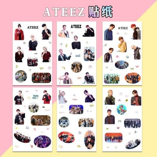 2pcs/set ATEEZ Stickers waterproof DIY decorative mobile phone computer creative stickers