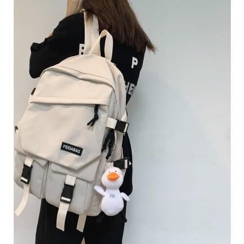 Couples Waterproof Cute Backpack Nylon Female Harajuku School Bag College Lady Kawaii Backpacks Fashion Book Girl Bags Student