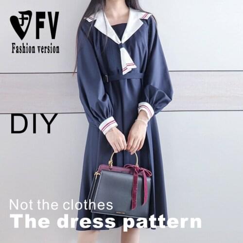 Skirt Pattern Navy Collar JK Uniform Dress Ladies Clothing Cutting Drawing BLQ-516