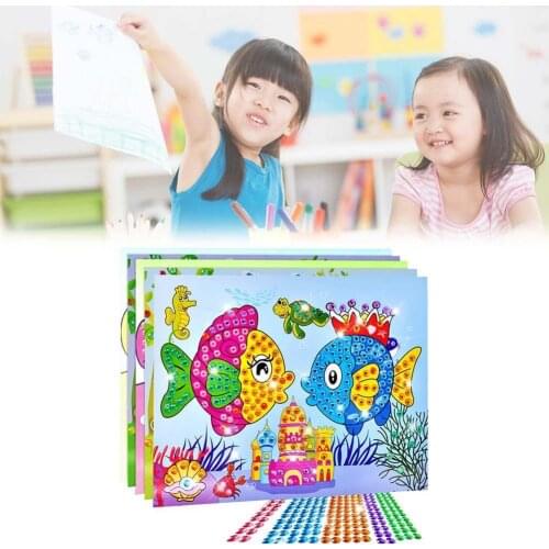 1pcs Different Kids Children Kindergarten Educational Crafts Mosaic Toys Sticker Painting Crystal Diamond Puzzles DIY N2F0