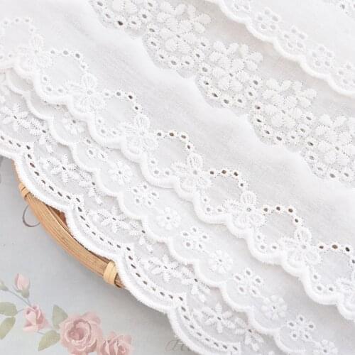 14yards Cotton embroidery lace fabric Garment needlework sewing Patchwork DIY Handmade accessories Clothes decoration 212