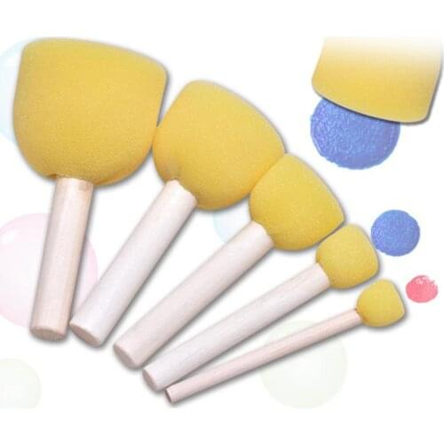 5pcs/set Ceramic Sponge Rod Of Water Absorbing Sculpture Tools Painting Brush With Wooden Handle DIY Pottery Arts Tools Supplies