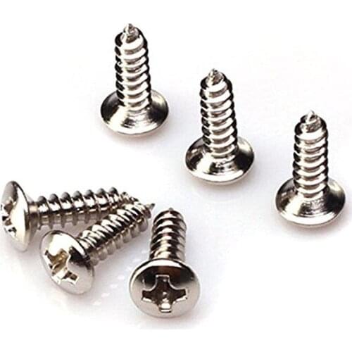 50pcs/set Generic Chrome Guitar Bass Pickguard Screws for ST TL LP SG Guitar Accessories
