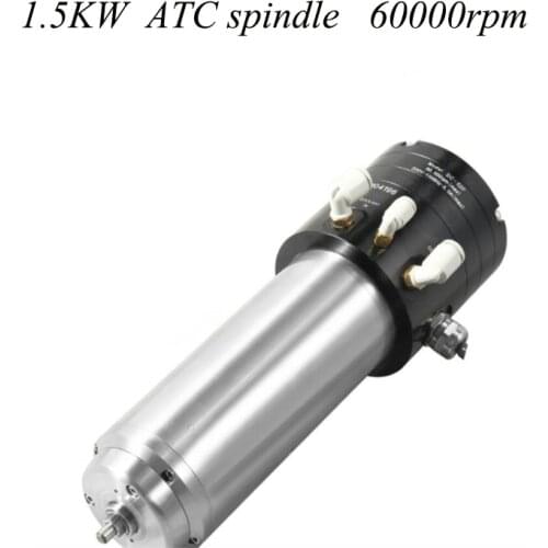 1.5kw 1.8kw ATC spindle 62mm 60000rpm high precision Carving machine spindle for Zirconium, Chrome-cobalt and Titanium